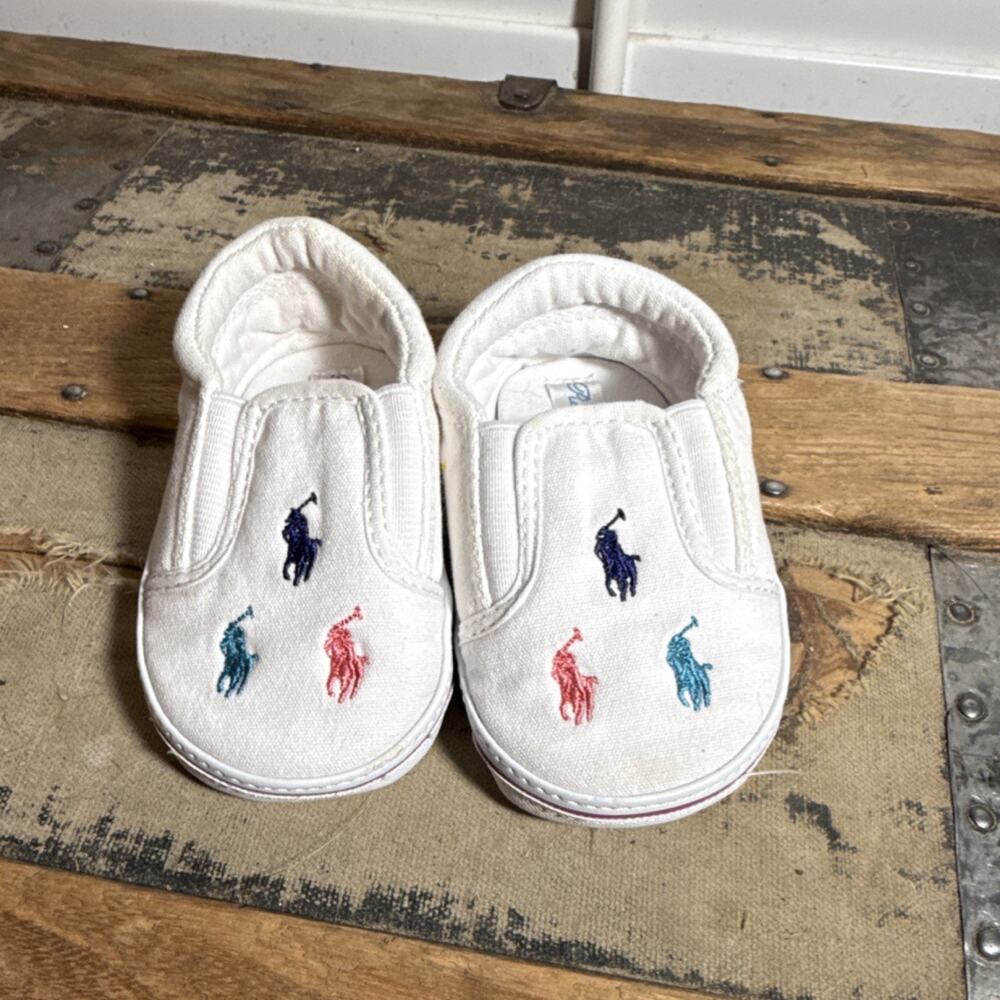 Ralph Lauren Bal Harbour RFFLT White Multicolor Textile Slip-On Baby Shoes 4